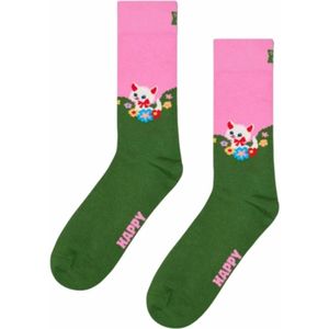 Happy Socks - Kitten And Flowers - Huissokken - Groen