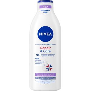 NIVEA Repair & Care Sensitive Body Lotion - 10% Glycerine + Panthenol - Barrière Crème voor Gevoelige en Jeukerige Huid - 400ml