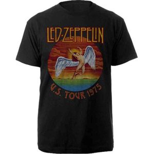 Led Zeppelin - USA Tour '75. Heren T-shirt - L - Zwart