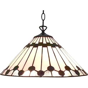 Lumilamp Hanglamp Tiffany Ø 40 cm Wit Bruin Glas