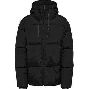 ONLY & SONS - ONSTURBO PUFFA OTW - Gewatteerde Heren Jas - Capuchon - Zwart