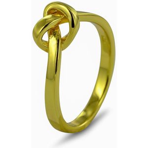 Silventi 9SIL-21865 Zilveren Ring - Dames - Knoop - 6,3 x 8,6 mm - Maat 54 - Zilver - Gold Plated (Verguld/Goud op Zilver)