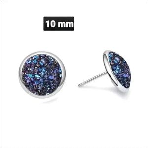 Aramat Jewels Oorbellen - Schitterende Stalen Druzy Oorbellen - Roestvrij staal - Vrouwen - Volwassenen - 10