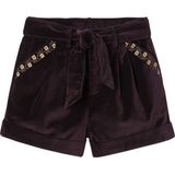 Meisjesshort - Aubergine - Glad Fluweel
