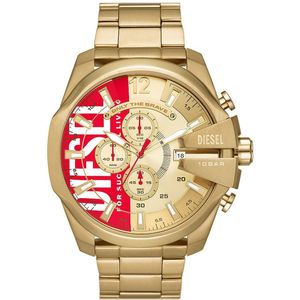 Diesel MEGA CHIEF DZ4642 Heren Horloge 51 mm - Goudkleurig