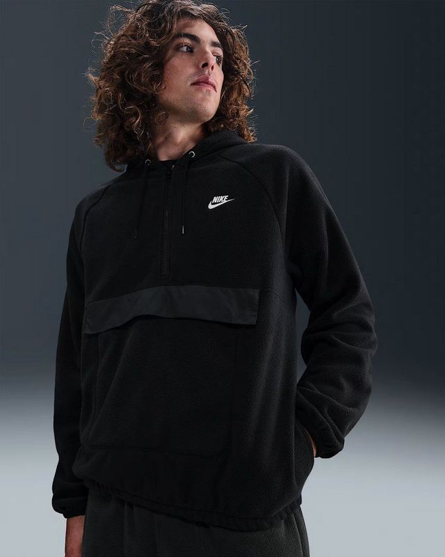 Nike - m nk club winter top - Sport T-shirt - Zwart - Lange Mouw - Heren