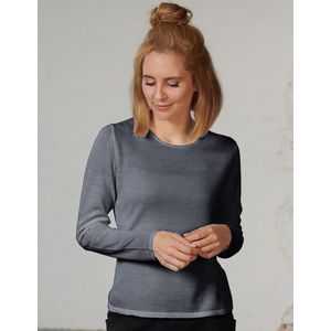 Merino Wol Trui Dames - Longsleeve Merino Wol Bio - Kokon Zwo - Antraciet - Maat L