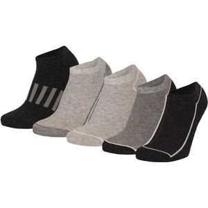 Apollo boys sneaker sokken grijs tinten 5-pack maat 31-34