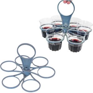 Cup holder-2 stuks drankhouders met handvat, inklapbare bekerhouder, koffiedrager, opvouwbare bekerhouder, bekerhouder, bekerhouder met handvat
