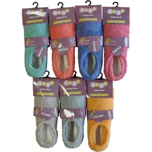 Dames Anti-Slip - korte dames huissokjes - pastel kleuren - grijs - 1 paar - maat 36-41