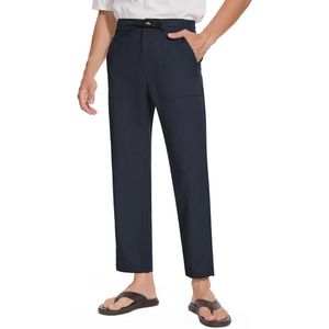 Linnen broek heren - Lichte zomer broek vrijetijdsbroek (76 cm, 81 cm, 86 cm)