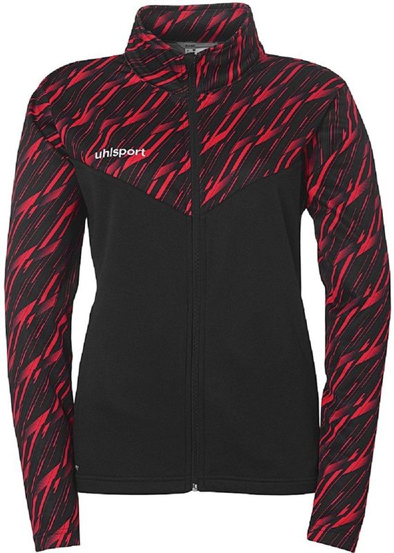 uhlsport Voetbal Progressive 28 Poly damesjack trainingsjack sportjack sweatshirt zonder capuchon met opstaande kraag en zakken met ritssluiting - getailleerde snit