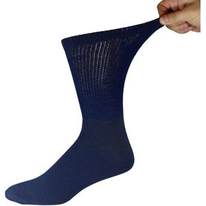 Trendy Socks | 4 Paar| Diabetische Sokken| Cadeau| Sokken voor Diabeten| Dames - Heren| Naadloos| Gewassen| Geurig| Maat 43-46|Donker Blauw