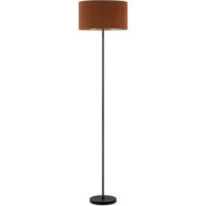 Home Sweet Home - Scandinavische stijl Vloerlamp - Corduroy Lampenkap - Cilinder - Brown - ø40 x 165 cm - E27 Fitting - Geschikt voor Woonkamers en slaapkamers - met Voetschakelaar