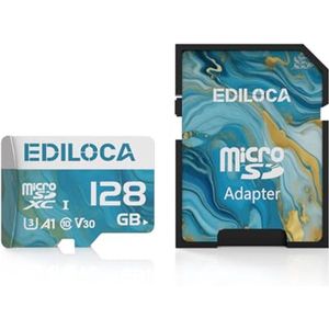 128 GB Micro SD-kaart UHS-I met adapter - 100 MB/s, C10, U3, V30, A1 - Geschikt voor Dashcams, Beveiligingscamera's en Drones