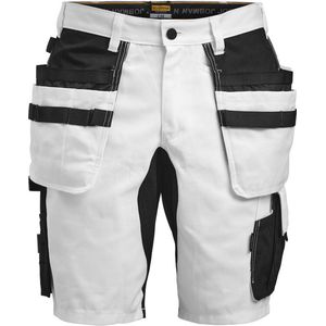 Jobman 2178 Painters’ Shorts Core Stretch 65217819 - Wit/zwart - C54