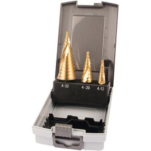 Makita 3-delige TiN stappenboren set Ø 4 x 12-32 mm TIN - metaal - 3 stuks - 4 x 12-32 mm
