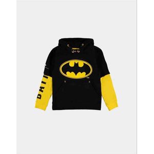 DC Comics Batman - Logo Kinder hoodie/trui - Kids 158 - Zwart/Geel