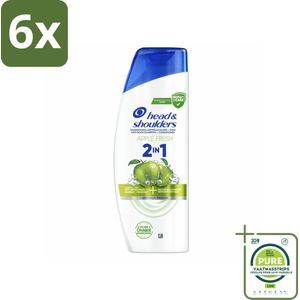 Head & Shoulders – 2-in-1 – Apple Fresh – 300 ml - Voordeelverpakking - 6 stuks - Anti-roos shampoo - 2-in-1 shampoo
