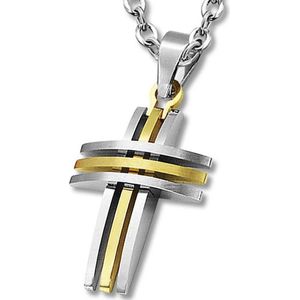 Montebello Ketting Bolt Small - 316L Staal - Kruis - 28x20mm - 60cm