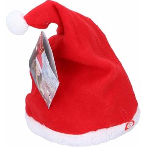 Christmas Gifts Kerstmuts 29 cm - Rood/wit Polyester - Feestelijke Kerst Accessoire