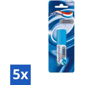 5 x Aquafresh Mondspray 15 ml - Mint - Ademverfrisser