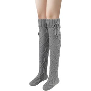 Warme sokken - 68cm - Herfst/winter sokken - Elastisch - Comfortabel - Zakken niet af - Kniekousen - Warme beenwarmers - Herfst/winter essentials - Kniekousen - Draagt ​​bij aan de herfst/winter sfeer - Geschikt als cadeau of voor persoonlijk gebruik