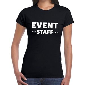 Event staff tekst t-shirt zwart dames - evenementen personeel / crew shirt L