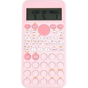 Wetenschappelijke rekenmachine met LCD-display - Roze - 240 functies - Schoolbenodigdheden