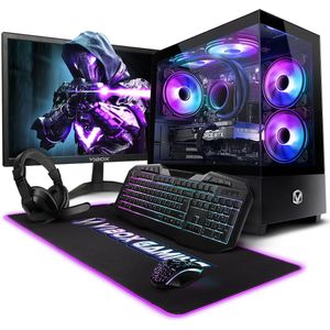 Vibox III-390 Complet Game PC • 24"" Monitor • Intel Core i7 9700KF 4,9 GHz • Radeon RX 9070 16 GB • 16 GB RAM • 1 TB SSD • Windows 11 • WiFi