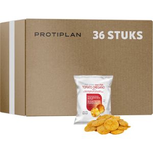 Protiplan | Chips Tomaat Oregano | 36 stuks | 36 x 30 gram | Low carb snack | Eiwitrepen | Koolhydraatarme sportvoeding | Afslanken met Proteïne repen | Snel afvallen zonder hongergevoel!