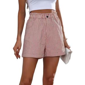 Casual hoge taille short - Mode - Steekzakken - Vrouwen - Fashion - Gestreept