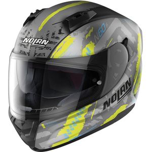 Nolan N60-6 Wheelspin 059 Mat Grijs Fluo Geel Helm - Maat L - Helm