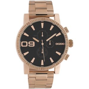 OOZOO Timepieces - rosé goudkleurige horloge met rosé goudkleurige metalen mesh armband - C10708 - Ø45