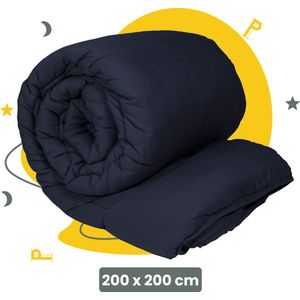 Sleep Comfy - Vivid Dreams - Navy - All Year Dekbed Enkel| 200x200 cm - 30 dagen Proefslapen - Hoesloos dekbed - Dekbed zonder overtrek - Dekbed met print - Gekleurd dekbed - Anti Allergie Dekbed - Eenpersoons Dekbed- Zomerdekbed & Winterdekbed