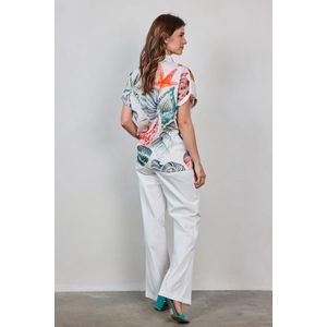 DIDI Dames Loose blouse Sierra in Offwhite with Ocean treasures XL print maat 38