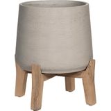 Pottery Pots - Bloempot - Patt Feet Low Grey Washed - Grijs/Beige - D 28 cm H 29 cm - Plantopening 18 cm
