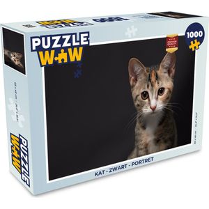 Puzzel Kat - Zwart - Portret - Legpuzzel - Puzzel 1000 stukjes volwassenen