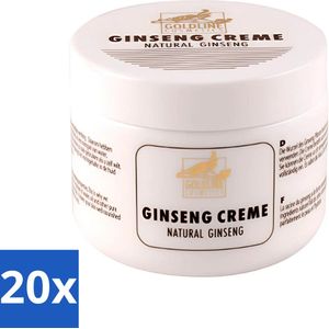 20 x Goldline - Bodycrème - Natural Ginseng - Verzorgend & Versterkend - 250 ml - Ginseng Crème - Huidverzorging - Natuurlijke Crème - Bodycrème - Huidversterken