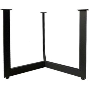 Zwarte stalen salontafel onderstel hoogte 43 cm en diameter 59 cm (40 x 20 mm)
