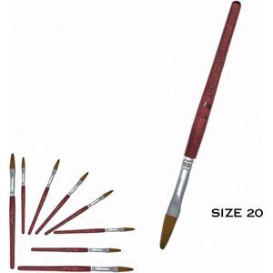 EZFlow Acryl Penseel - #20 - Donkere Kastanje - Nagelborstel