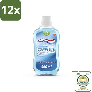 Aquafresh Complete Care Mondwater - Fresh Mint - 500 ml - Voordeelverpakking - 12 stuks - Tandenborstel - Gebit