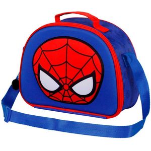 Karactermania - Marvel - Spiderman - 3D Bobblehead - Thermische Lunchtas - Lunchbox - Broodtrommel met trolley bevestiging - Blauw