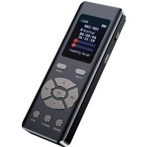 64G digitale spraakrecorder,Mini Dictafoon met MP3-speler,Draagbare spraakgeactiveerde recorder voor vergadering interviewlezing,A-B Loop afspelen,1536 Kbps HD-opname