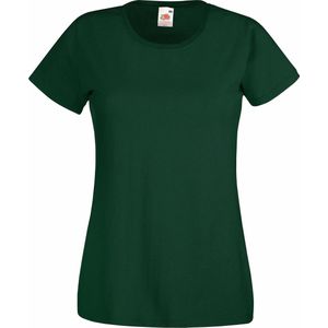 Fruit Of The Loom - Damens-Fit Valueweight T-shirt - Bottle Groen - Korte Mouwen