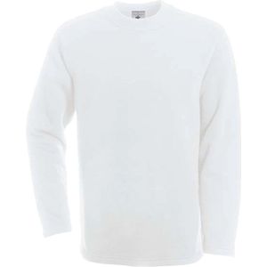 Sweatshirt Unisex M B&C Ronde hals Lange mouw White 80% Katoen, 20% Polyester