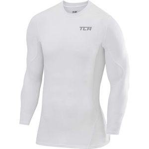 SuperThermal Compressietop met Lange Mouwen met Ronde Hals voor Heren en Jongens - Pro White (Wit), 128 (6-8 jaar)