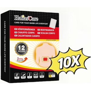 Warmtepleisters voor Rug, Nek en Buik - 10 Stuks - 12 Uur Aangename Warmte - Luchtgeactiveerd - Natuurlijke Lichaamswarmers