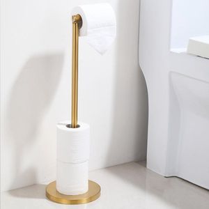 Vrijstaande toiletpapierhouder van 304 roestvrij staal met zware basis - Antiroest Wc-papier opslag