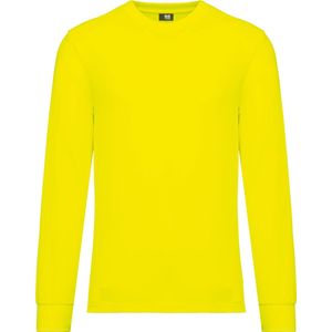 WK. Designed To Work Duurzaam uniseks T-shirt lange mouwen katoen/polyester WK318 - Fluorescent Yellow - M